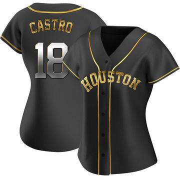 Men's Jason Castro Houston Astros Replica White Home Cooperstown Collection  Jersey
